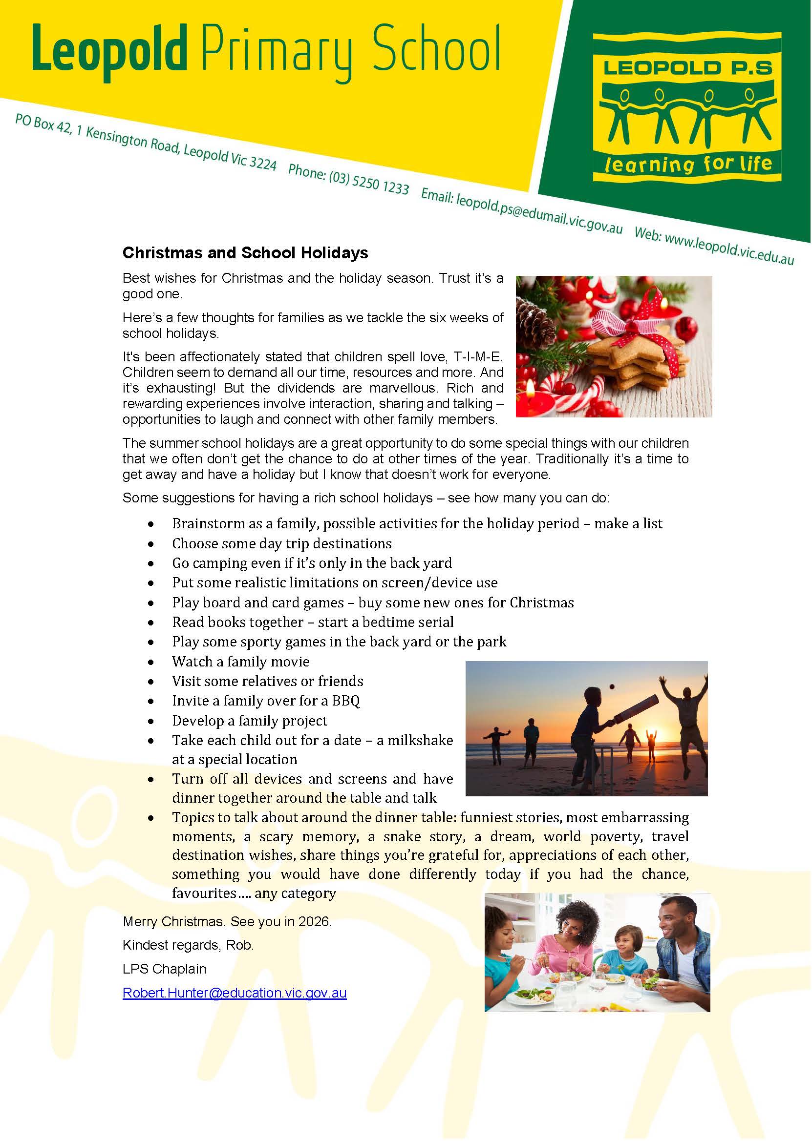 45. Christmas and School Holidays 2025 26